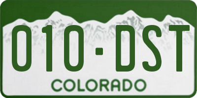 CO license plate 010DST
