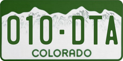 CO license plate 010DTA