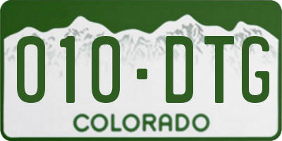 CO license plate 010DTG