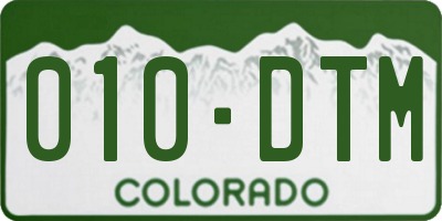 CO license plate 010DTM