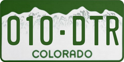 CO license plate 010DTR