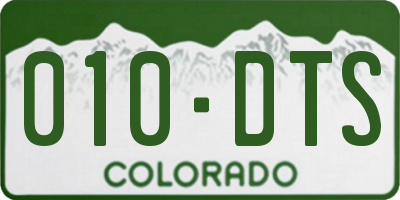 CO license plate 010DTS