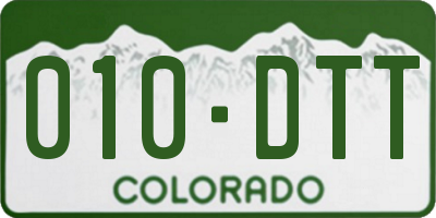 CO license plate 010DTT
