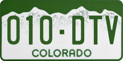 CO license plate 010DTV