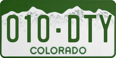 CO license plate 010DTY