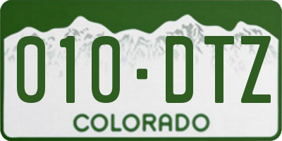 CO license plate 010DTZ