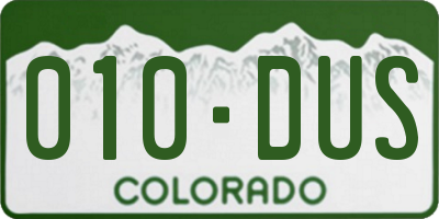 CO license plate 010DUS