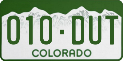 CO license plate 010DUT
