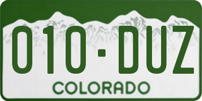 CO license plate 010DUZ
