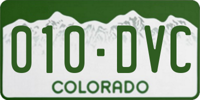 CO license plate 010DVC