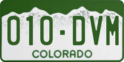 CO license plate 010DVM