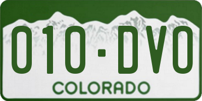 CO license plate 010DVO