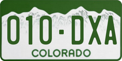 CO license plate 010DXA