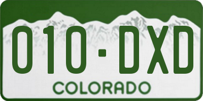 CO license plate 010DXD