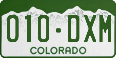 CO license plate 010DXM