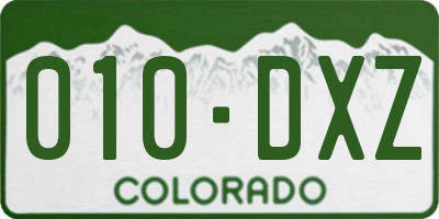 CO license plate 010DXZ