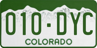 CO license plate 010DYC