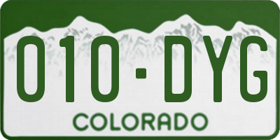 CO license plate 010DYG