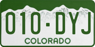 CO license plate 010DYJ