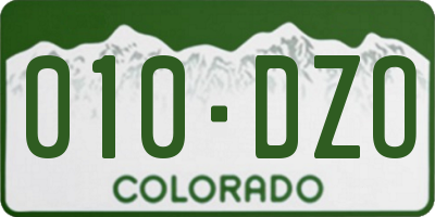 CO license plate 010DZO