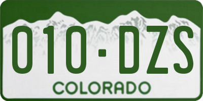 CO license plate 010DZS