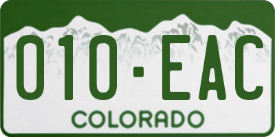 CO license plate 010EAC
