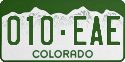 CO license plate 010EAE