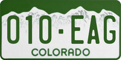CO license plate 010EAG
