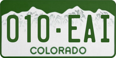 CO license plate 010EAI