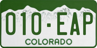 CO license plate 010EAP