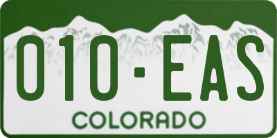 CO license plate 010EAS