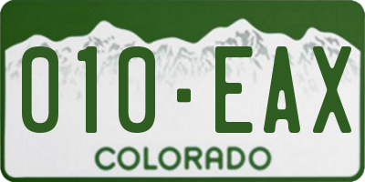 CO license plate 010EAX