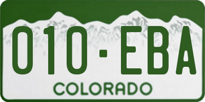 CO license plate 010EBA