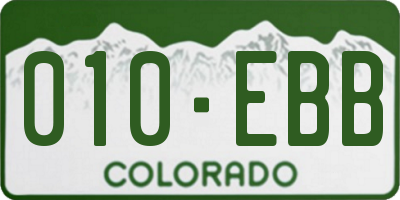 CO license plate 010EBB