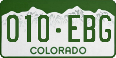 CO license plate 010EBG