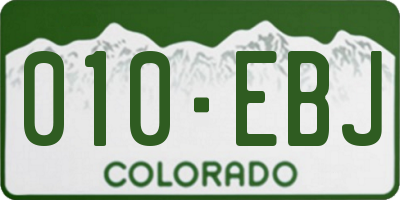 CO license plate 010EBJ
