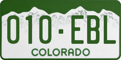 CO license plate 010EBL