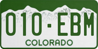 CO license plate 010EBM