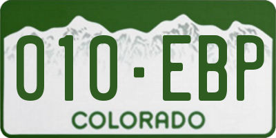 CO license plate 010EBP