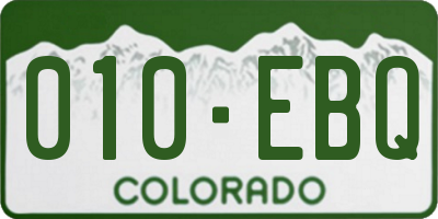 CO license plate 010EBQ