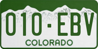 CO license plate 010EBV