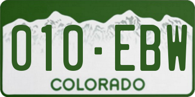 CO license plate 010EBW