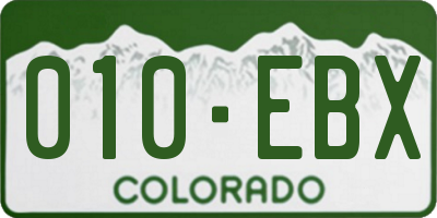 CO license plate 010EBX