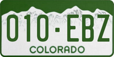 CO license plate 010EBZ
