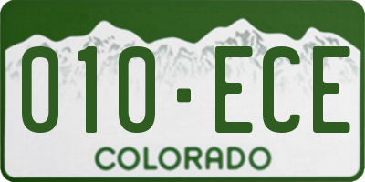 CO license plate 010ECE