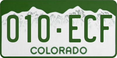 CO license plate 010ECF