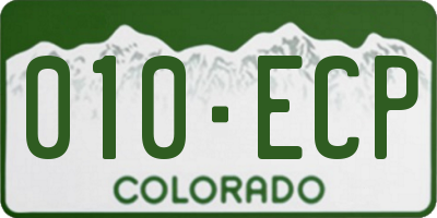 CO license plate 010ECP