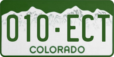 CO license plate 010ECT