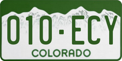 CO license plate 010ECY