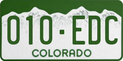 CO license plate 010EDC